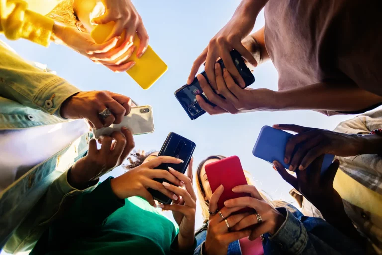 0811 student people using smart mobile phone web