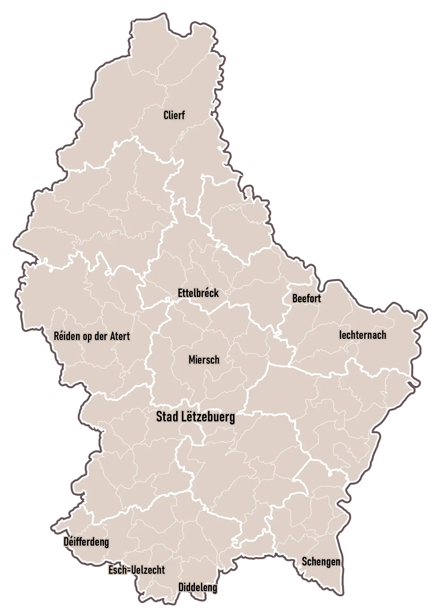 Karte von Luxemburg - Veranstaltungsorte